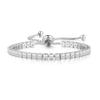 MVONCITY Women's Cluster Bolo Tennis Bracelet Adjustable Sparkling CZ Crystal Slip Full Diamond Halo Slider Pull Chain Bracelet view 1