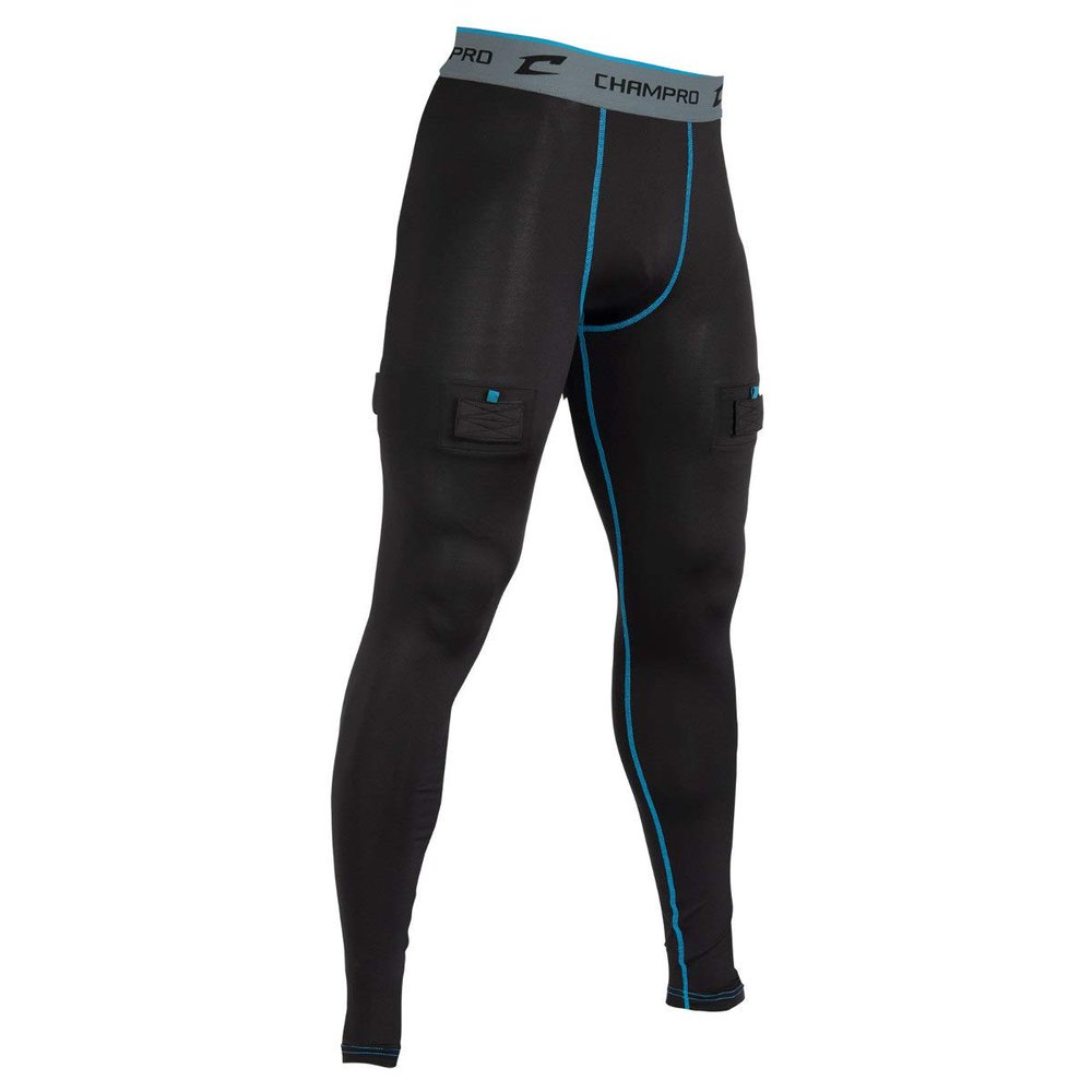 Champro Sports Adult Men's Compression Hockey Jock Pants with Cup & Sock Tabs (Black, Adult X-Large)