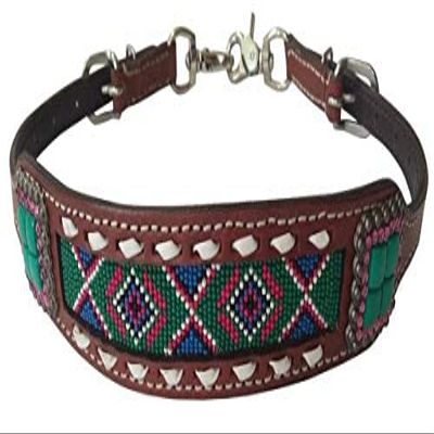 Showman Leather Wither Strap w/Beaded Navajo Design Inlay