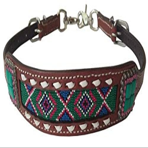 Showman Leather Wither Strap w/Beaded Navajo Design Inlay