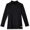 Under Armour Girls' Cozy Armour Long Mock T-Shirt, Black (001)/White, Youth X-Small view 1