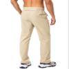Pudolla Men's Workout Athletic Pants Elastic Waist Jogging Running Pants for Men with Zipper Pockets(Khaki Small) view 3