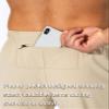 Pudolla Men's Workout Athletic Pants Elastic Waist Jogging Running Pants for Men with Zipper Pockets(Khaki Small) view 4