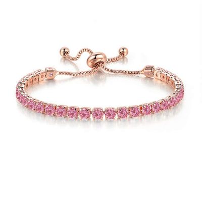 MVONCITY Women's Cluster Bolo Tennis Bracelet Adjustable Sparkling CZ Crystal Slip Full Diamond Halo Slider Pull Chain Bracelet