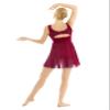XUNZOO Women's Lyrical Dance Dress Asymmetric Chiffon Skirted Contemporary Dances Dress Ballet Gymnastics Leotard Wine Red X-Large view 4