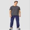 Pudolla Men's Workout Athletic Pants Elastic Waist Jogging Running Pants for Men with Zipper Pockets(Navy Blue Small) view 3