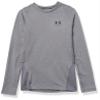 Under Armour Boys' ColdGear Armour Long Sleeve T-Shirt, Charcoal Light Heather (019)/Black, Youth X-Small view 1