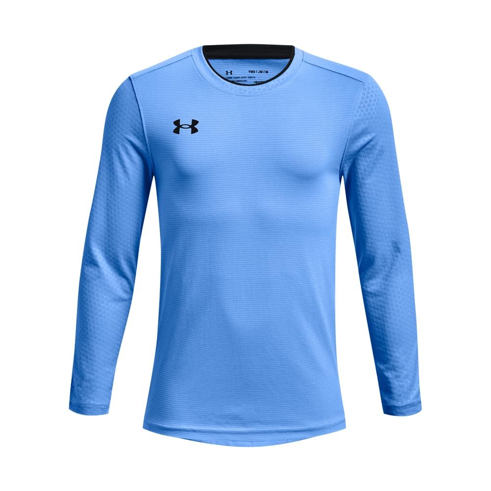 Under Armour Boys Wall Goalkeeper Jersey, Carolina Blue (475)/Black, X-Large