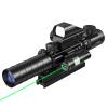 MidTen 3-9x32 4-in-1 Scope Combo with Dual Illuminated Scope Optics & 4 Holographic Reticle Red/Green Dot Sight & IIIA/2MW Laser Sight Rangefinder Illuminated Sight & 20mm Mount view 1
