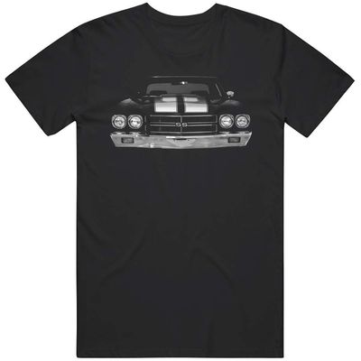1970 Chevelle Front Grill View Silhouette T Shirt XL Black