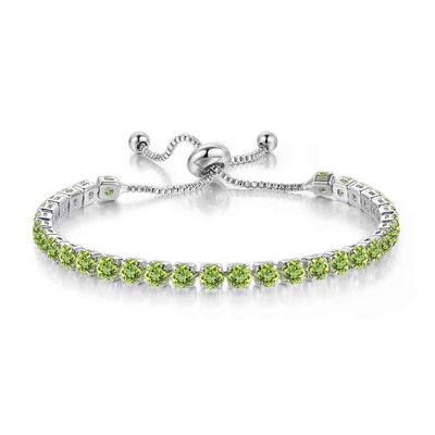 MVONCITY Women's Cluster Bolo Tennis Bracelet Adjustable Sparkling CZ Crystal Slip Full Diamond Halo Slider Pull Chain Bracelet