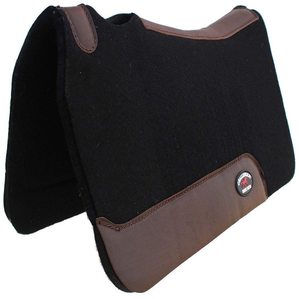 CHALLENGER Horse Saddle PAD Western Pony Contoured Wool Felt Moisture Wicking Black 39RT06BKP