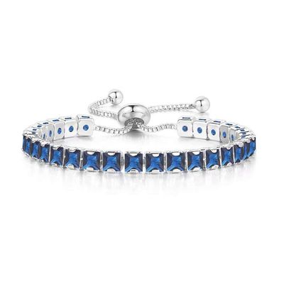 MVONCITY Women's Cluster Bolo Tennis Bracelet Adjustable Sparkling CZ Crystal Slip Full Diamond Halo Slider Pull Chain Bracelet