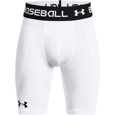 Under Armour Boys Utility Slider w/Cup 21, White (100)/Graphite, X-Small