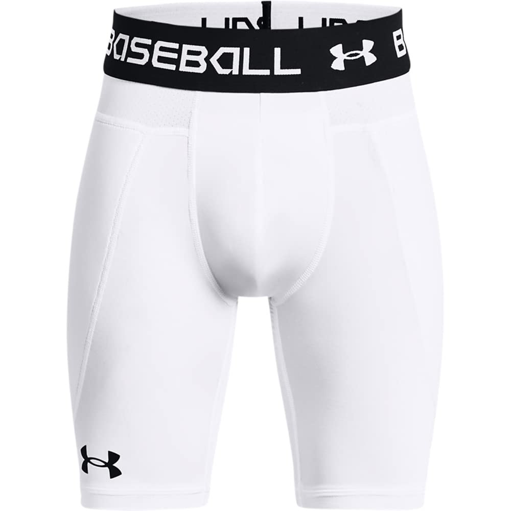 Under Armour Boys Utility Slider w/Cup 21, White (100)/Graphite, X-Small