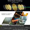 Joopin Night Vision Glasses for Driving UV Protection Square Night Driving Glasses Anti Glare Shades for Men Women (Tinted Yellow) view 3