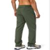 Pudolla Men's Workout Athletic Pants Elastic Waist Jogging Running Pants for Men with Zipper Pockets(Olive Small) view 3