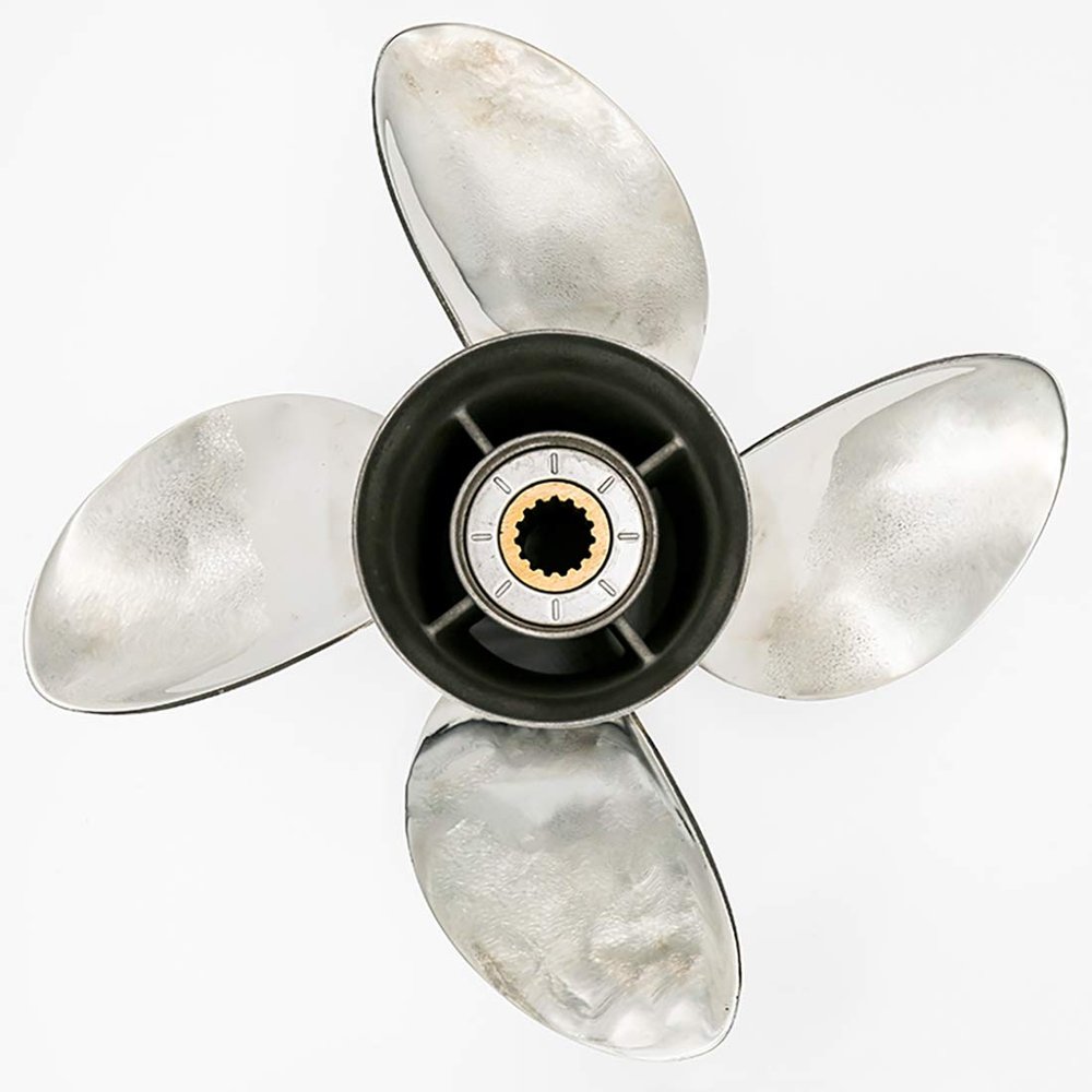 FLISH Flishpropeller 3 or 4 Blades RH Stainless Steel Propeller fit Suzuki Engines DF90/115/DF140,15 Tooth Spline (13 x 19 (4 Blades,LH))