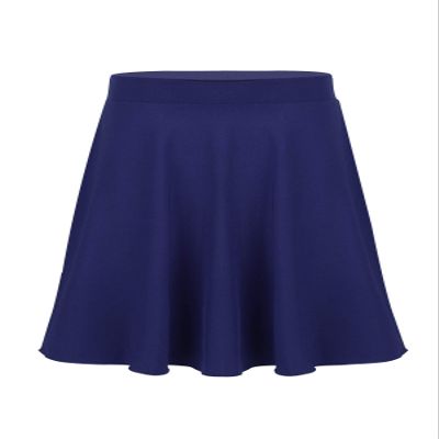 JEEYJOO Kids Girls A-Line Knee Length Midi Skirt Ruffle Dancing Casual Party Skater Skirts Navy_Blue 12