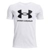 Under Armour Boys' Sportstyle Logo Short-Sleeve T-Shirt, White (100)/Black, Youth X-Large view 1