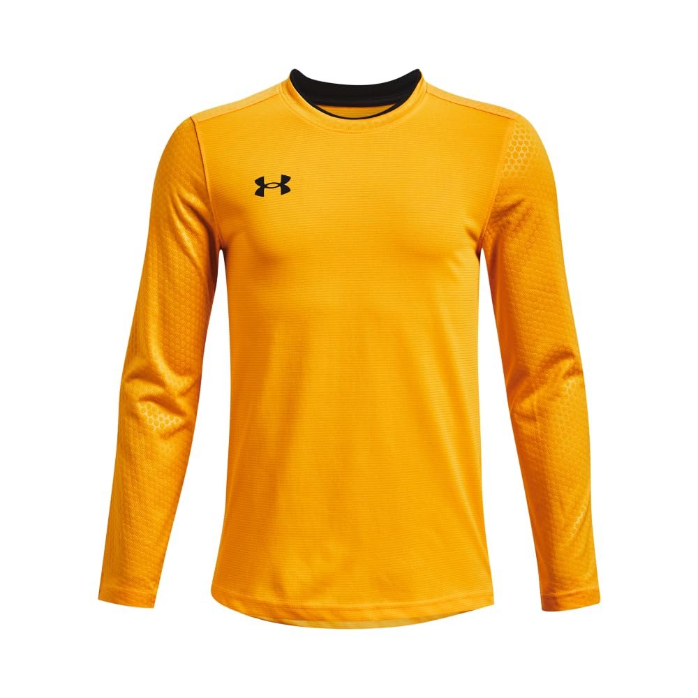 Under Armour Boys Wall Goalkeeper Jersey, Steeltown Gold (750)/Black, Large