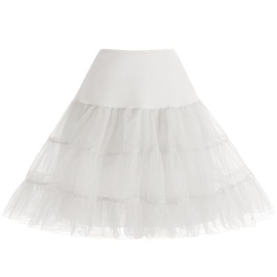 Bbonlinedress Vintage 50s Petticoat Skirt Crinoline Half Slips Tutu Tulle Underskirt for Women Rockabilly Ivory M