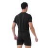 dPois Men's Short Sleeve Bodysuit Casual Sports Gymnastics Workout Dance Zipper Jumpsuit Black XX-Large view 4