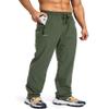 Pudolla Men's Workout Athletic Pants Elastic Waist Jogging Running Pants for Men with Zipper Pockets(Olive XX-Large) view 1