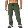 Pudolla Men's Workout Athletic Pants Elastic Waist Jogging Running Pants for Men with Zipper Pockets(Olive XX-Large) view 2