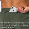Pudolla Men's Workout Athletic Pants Elastic Waist Jogging Running Pants for Men with Zipper Pockets(Olive XX-Large) view 4