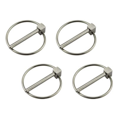 4PCS of Stainless Steel 316 Dia. 4.3mm(3/16in) Farm Tractors Trailers Diggers Lynch Pin Hitch Trailer Pins Boat Trailer Parts Tractor Parts Truck Linch Pin
