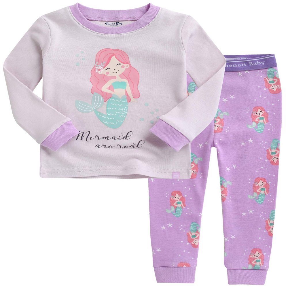 VAENAIT BABY Toddler Kids Boys Girls Animal 100% Cotton Sleepwear Pajamas Set Seamaid L
