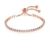 MVONCITY Women's Cluster Bolo Tennis Bracelet Adjustable Sparkling CZ Crystal Slip Full Diamond Halo Slider Pull Chain Bracelet view 1