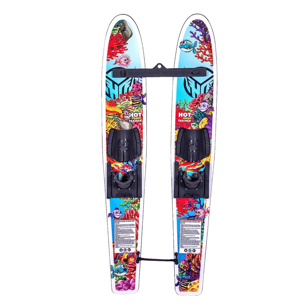 HO Sports Hot Shot Kids Water Ski Trainers with Bar & Rope - Ultimate Training Water Skis System, 48, Youth and Kids up to 70 lbs - Ocean