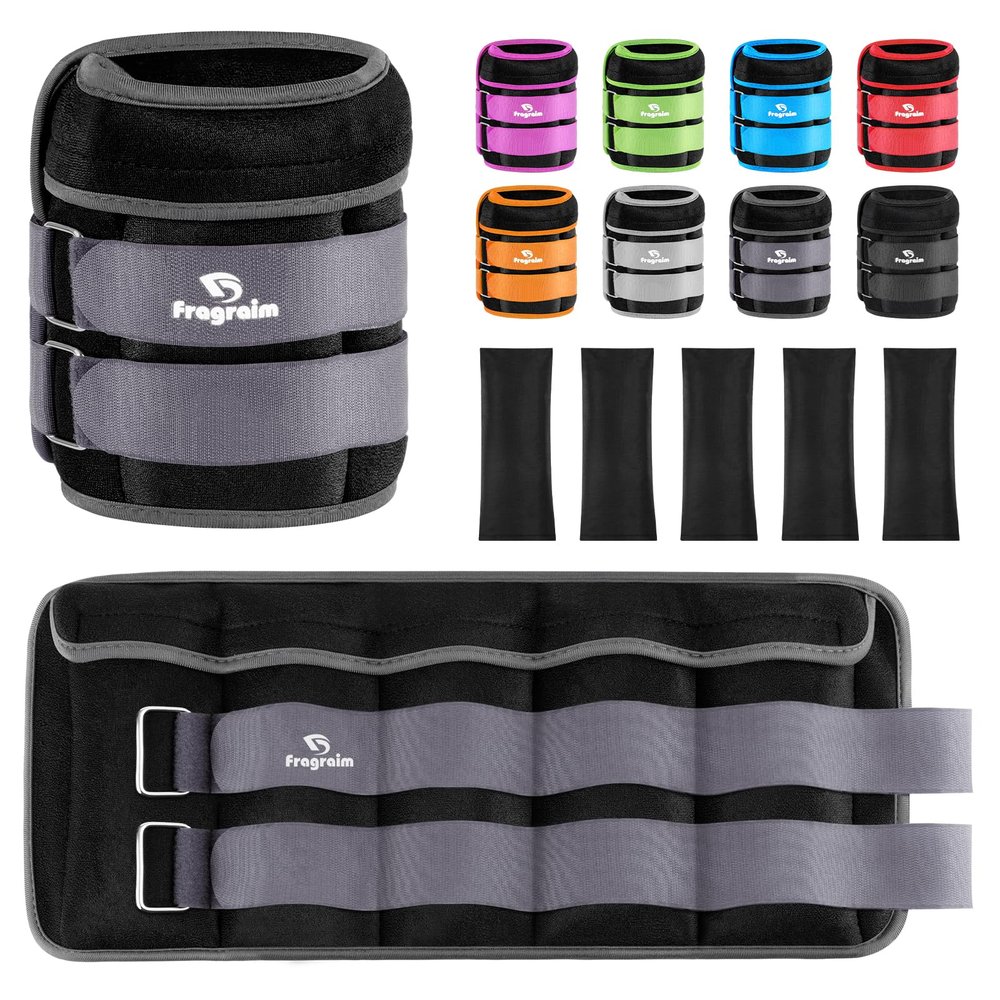 Adjustable Ankle Weights 1-20 LBS Pair with Removable Weight for Jogging, Gymnastics, Aerobics, Physical Therapy, Resistance Training|Each 2-10 lbs, Total 20LBS, Dark Grey