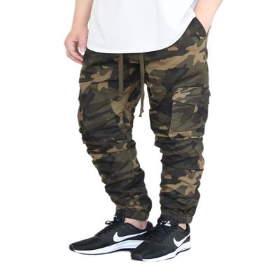AIRNINE Men's Premium Twill Drop Crotch Jogger Pants S-5XL (Olive Camo Cargo, 2X-Large)