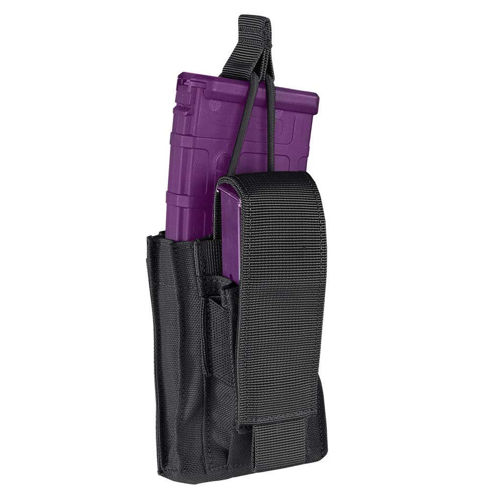 Black Molle Tactical Single Kangaroo Mag Pouch Gen II Bungee Open Top