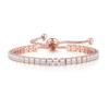 MVONCITY Women's Cluster Bolo Tennis Bracelet Adjustable Sparkling CZ Crystal Slip Full Diamond Halo Slider Pull Chain Bracelet