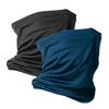 VULKIT 2 Pack Neck Gaiter Face Mask Scarf Reusable Bandanas Tube UV Protection Headwear Balaclava Outdoor Sport for Men and Women Black Prussian Blue view 1