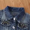 IMEKIS Toddler Baby Denim Jackets Button Down Jeans Coat Ripped Top Fall Cowboy Outwear Clothes for Kids Girls Boys Outfit Spring Autumn Casual Trendy Trucker Jackets Blue + Pink Heart 2-3T view 3