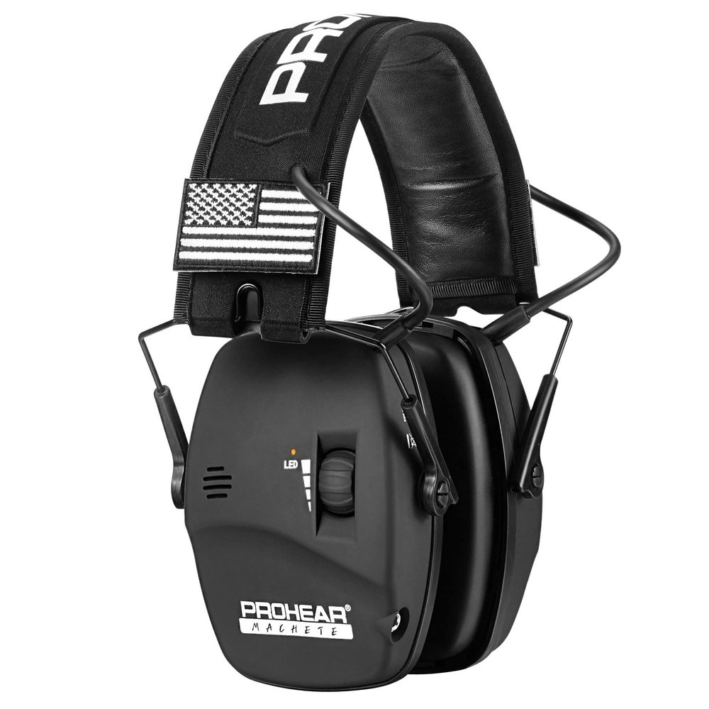 PROHEAR Digital Electronic Shooting Ear Protection 5X Sound Amplification Earmuffs, 23dB NRR Low Profile Noise Reduction Hearing Protection for Gun Range and Hunting, Black