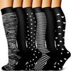 6 Pack Copper Compression Socks for Women and Men Circulation-Best Support for Medical,Running,Nursing,Athletic view 1