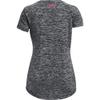 Under Armour Girls Tech Big Logo Twist Short Sleeve T-Shirt, Black (001)/Cerise, Youth Medium view 2
