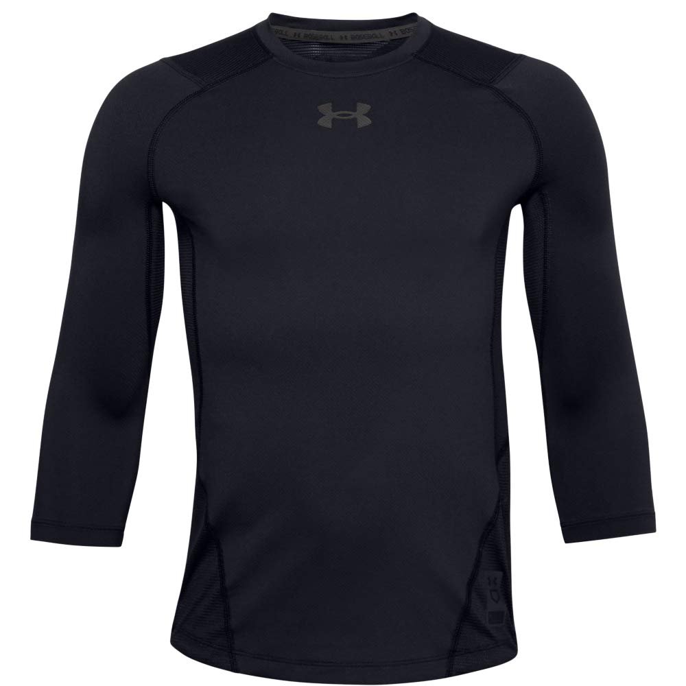 Under Armour Boys' IL IsoChill 3/4 T-Shirt, Black (001)/Jet Gray, Youth Small