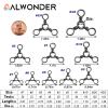Alwonder 100-Pack 3 Way Swivels Fishing Tackle, Stainless Steel Black Nickel Three Way Swivel Fishing Swivels Connectors Saltwater Freshwater Surf Deep Drop Catfishing Rigs Tackle #1/0 view 2