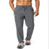 Pudolla Men's Workout Athletic Pants Elastic Waist Jogging Running Pants for Men with Zipper Pockets (Dark Grey Small) view 2