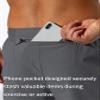 Pudolla Men's Workout Athletic Pants Elastic Waist Jogging Running Pants for Men with Zipper Pockets (Dark Grey Small) view 4
