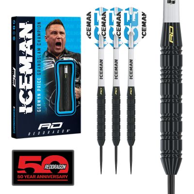 RED DRAGON Gerwyn Price Iceman 22 Gram Brass Edition Including Flights and Stems