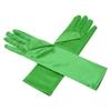 Little Girls Princess Dress Up Gloves Elbow Length Satin Gloves for Flower Girls Princess Cosplay Costume Party Dance (Green) view 4