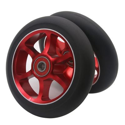 2Pcs 120mm Pro Scooter Wheels with Abec 9 Bearings for MGP/Razor/Lucky Pro Scooters (10 Spoke) (Red)